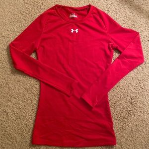 Red Under Armour workout top